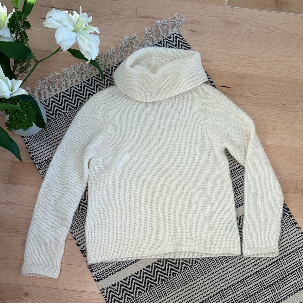 Ralph Lauren Off-White Mohair Turtleneck Sweater. Like new!